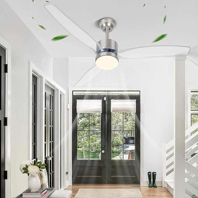 Enhance Home Comfort Stunning OKELI Clear Fan Blades Ceiling Fan