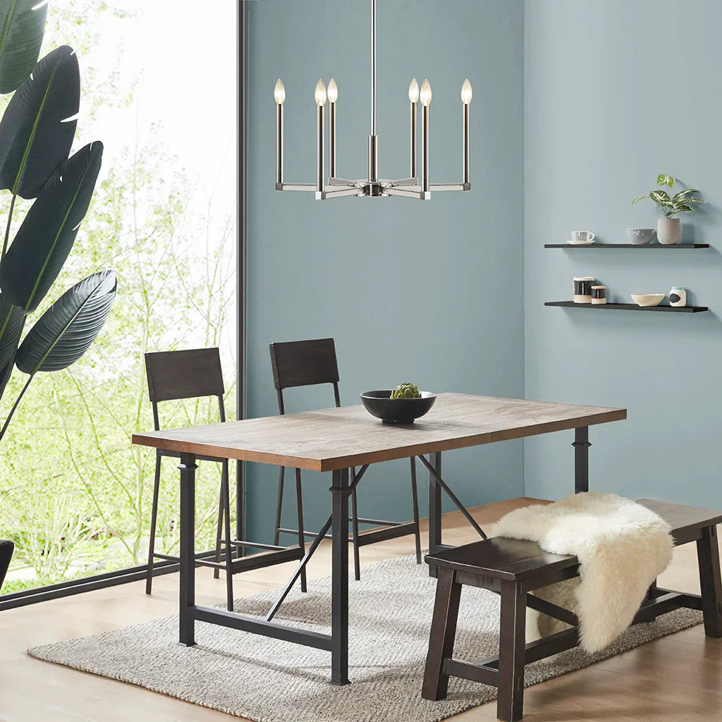 Stylish 6-Light Contemporary Classic Candelabra Chandelier