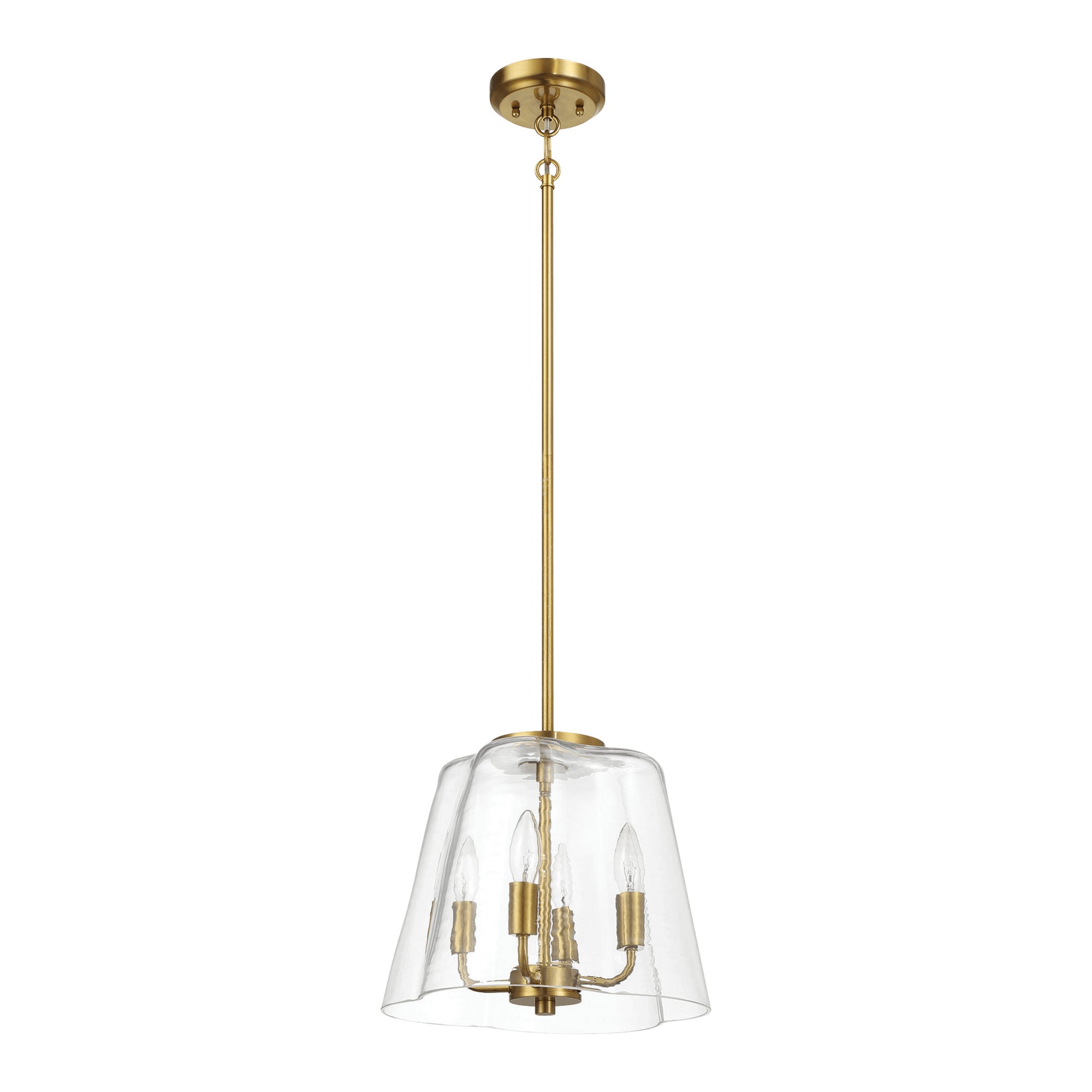 Candle Lights Pendant: Elegant 4-Light Satin Brass Design