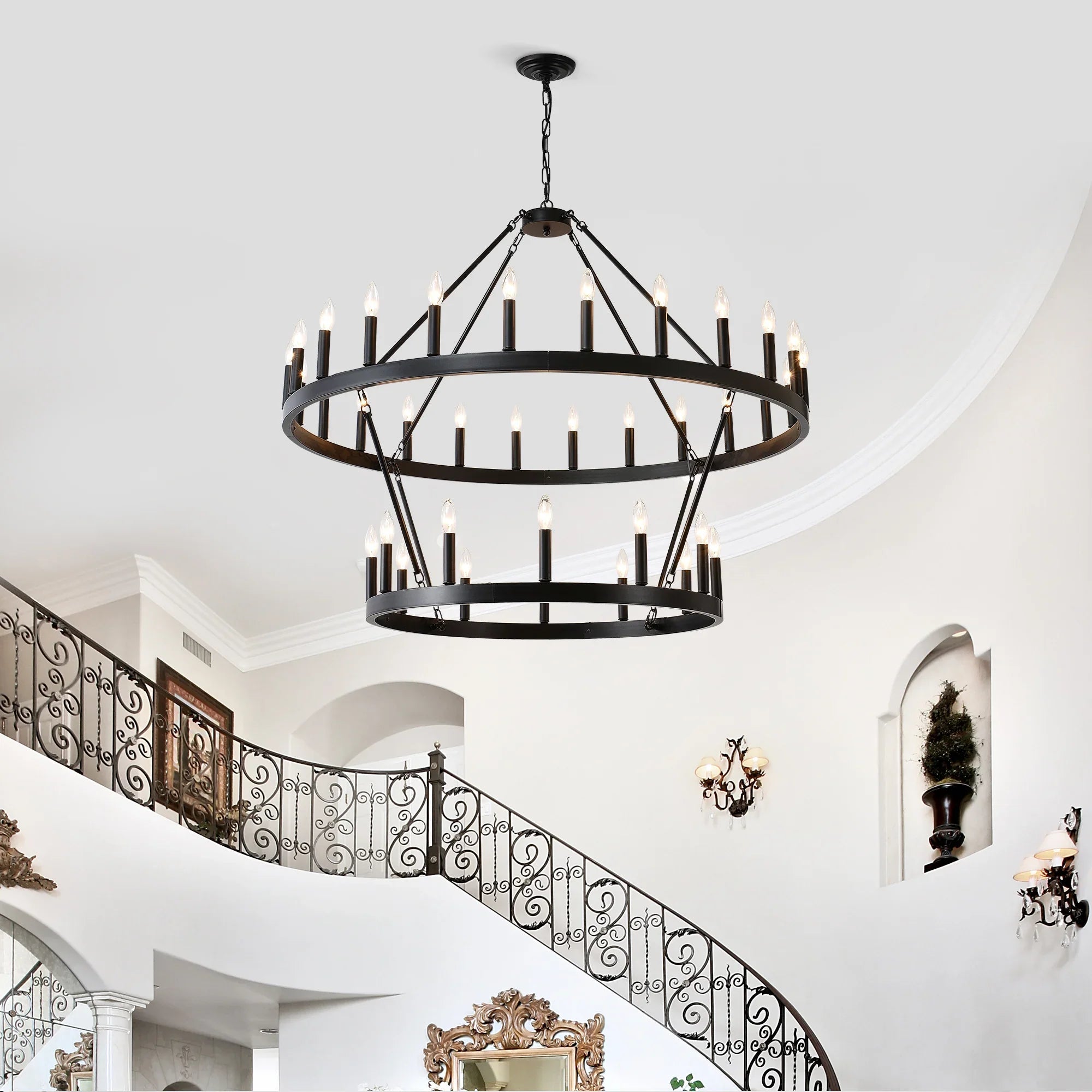 Illuminate Home Elegance with Farmhouse Wagon Wheel Chandelier