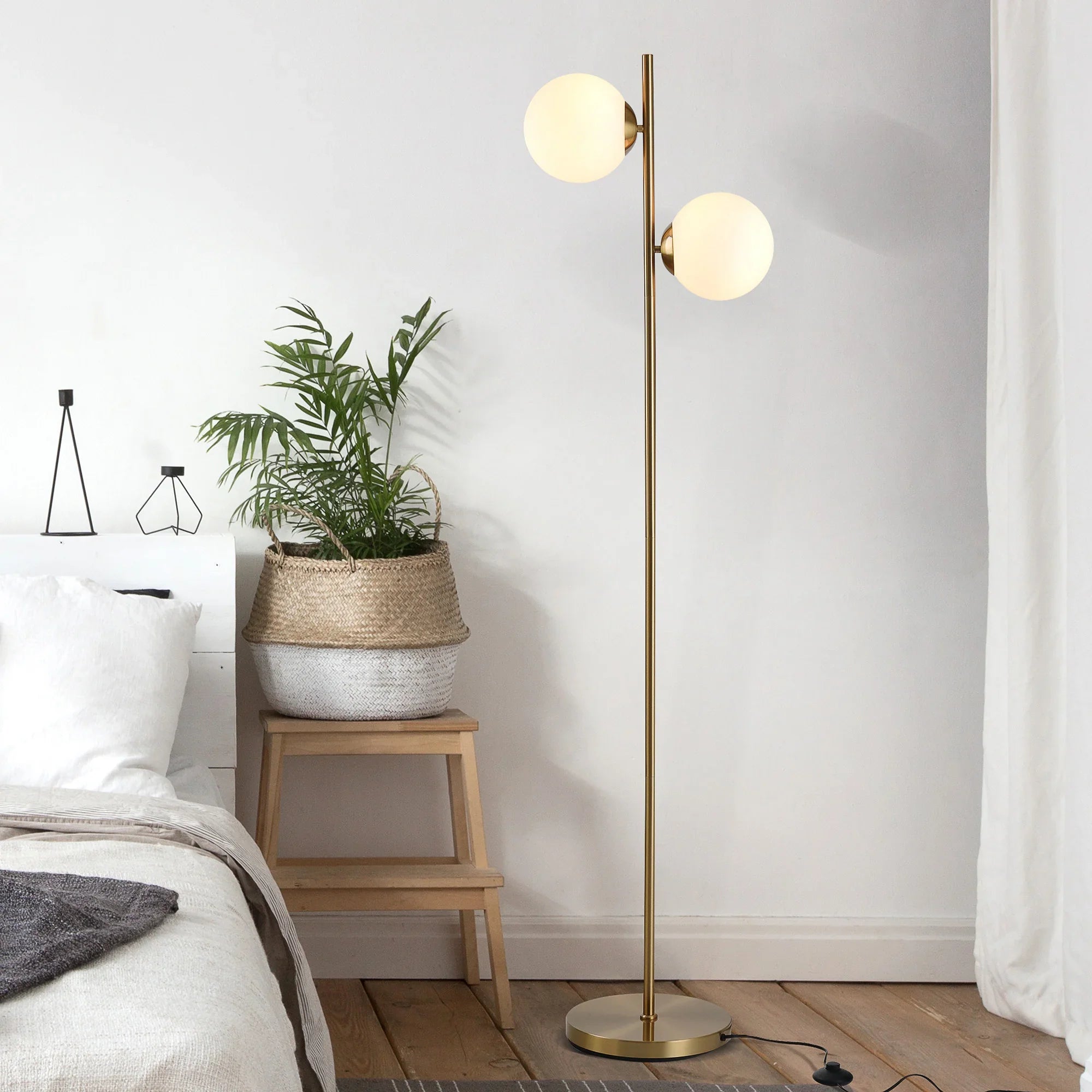 Illuminate Space with Floor Lamp Glass Light Shade Elegance