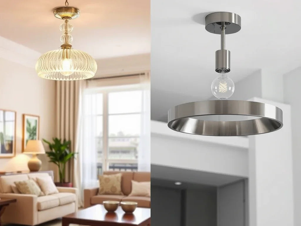 Illuminating Choices: Glass vs. Metal Light Fixtures in Your Home