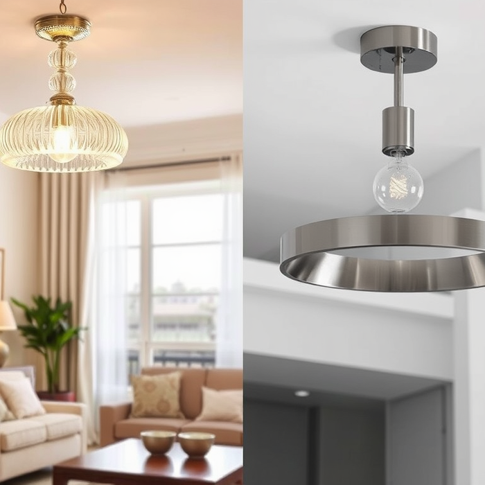 Illuminating Choices: Glass vs. Metal Light Fixtures in Your Home
