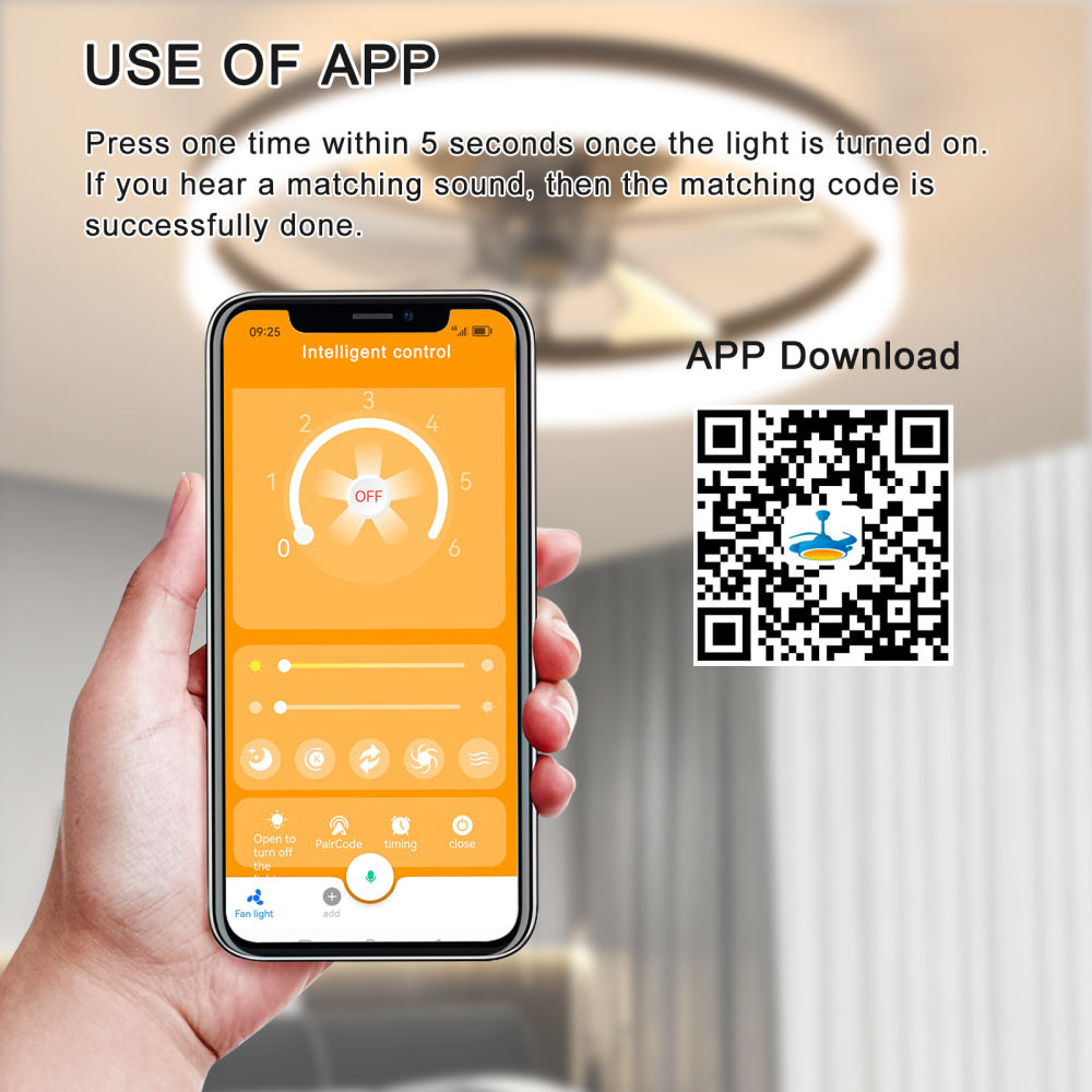 Ceiling Fans with Lights Dimmable LED Embedded installation of thin modern ceiling fans