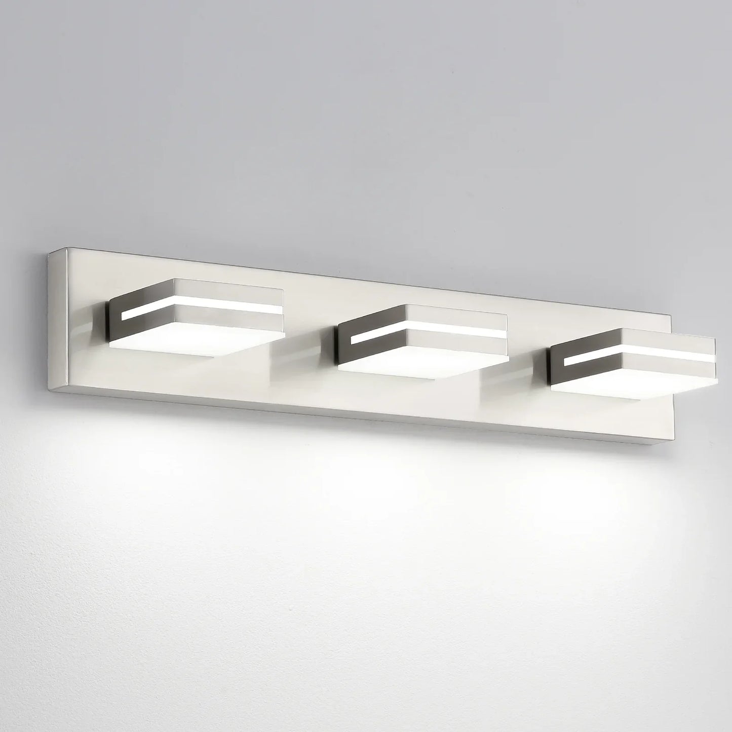 Bathroom Vanity Light Brushed Nickel Modern 24W LED 350° Adjustable Lamp Head ETL Listed - okeli lights