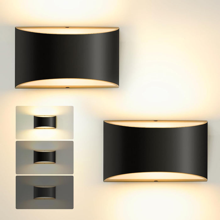 OKELI Modern Black LED Wall Sconces, Up and Down Indoor Wall Lights - okeli lights