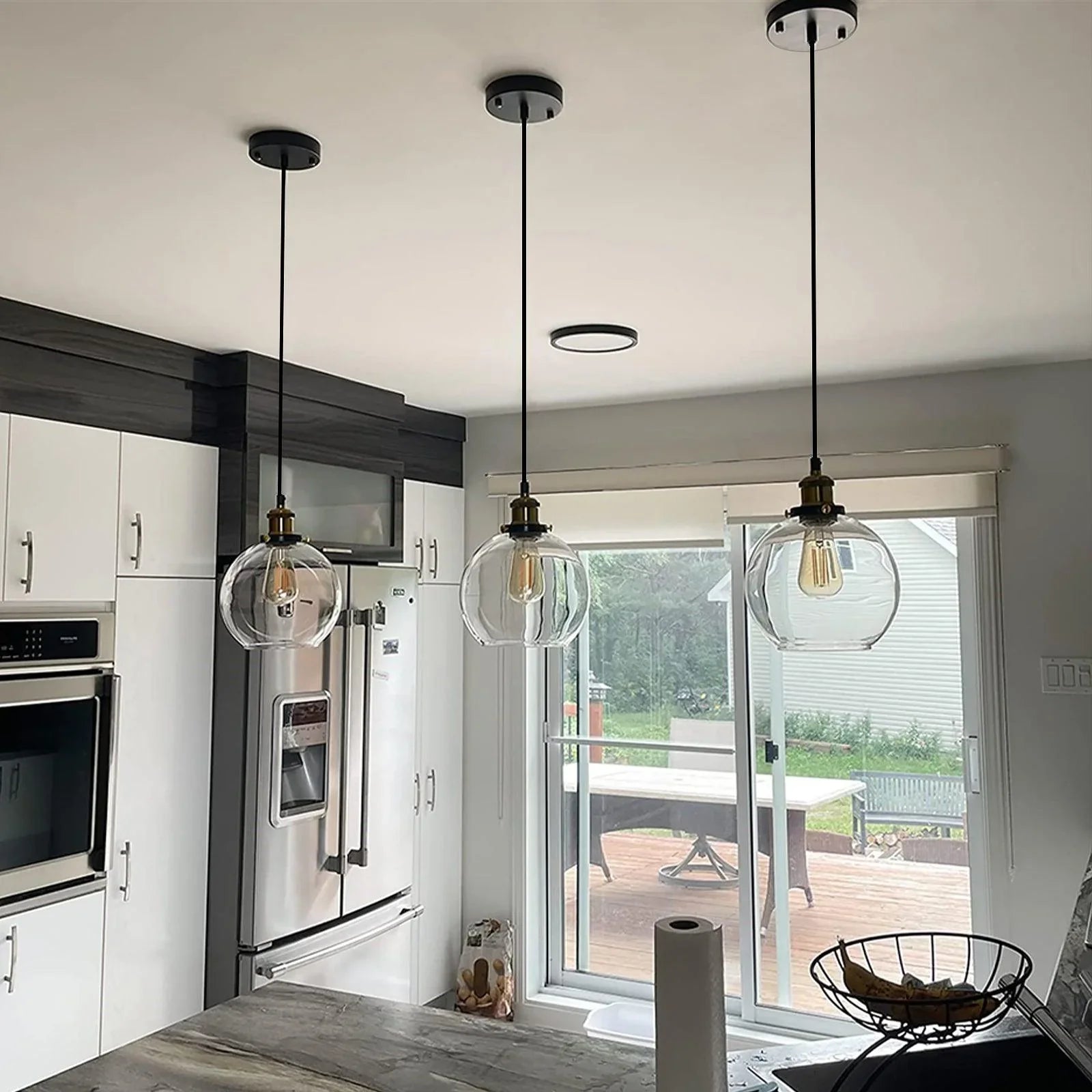 Glass Pendant Light Modern Hanging Single Dome Island Light 1-3-Pack - okeli lights