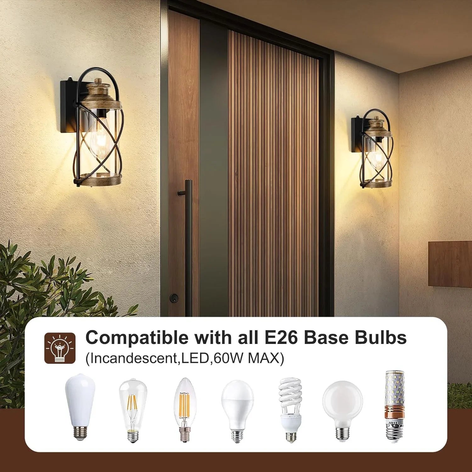 Dusk to Dawn Outdoor Waterproof Wall Lights with Glass Shades - okeli lights