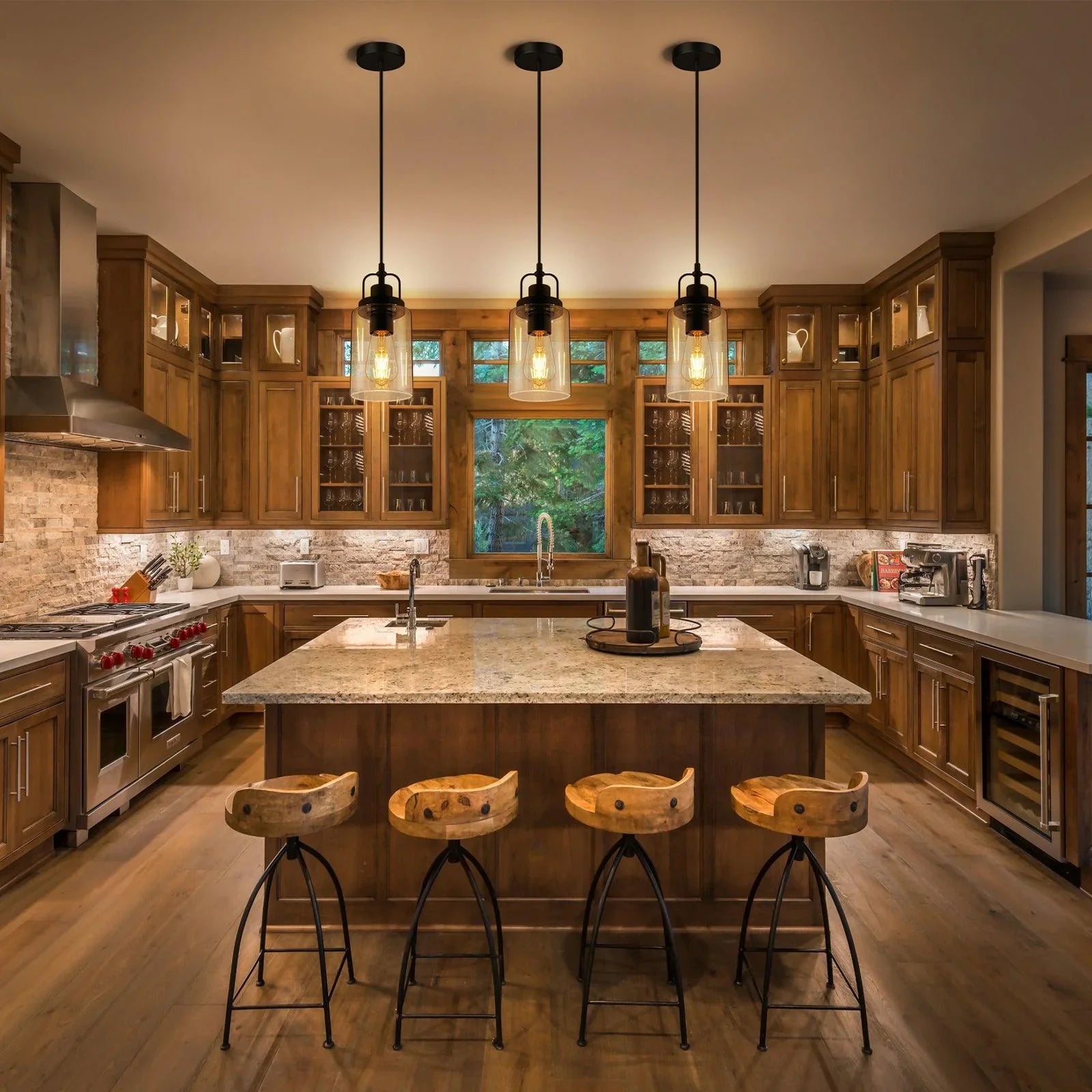 Pendant Light Kitchen Island 1-3-Pack Modern with Clear Glass Shade - okeli lights