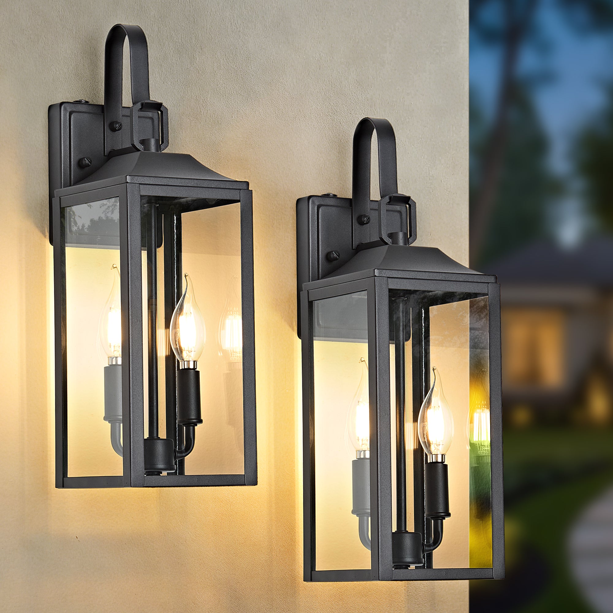 Outdoor Lighting Fixtures Dusk to Dawn Wall Sconce Front Porch Exterior Light 1-Pack