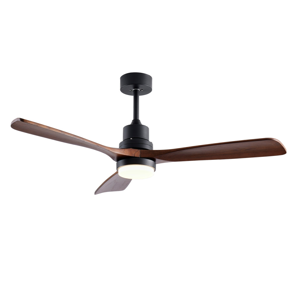 52-Inch Modern Ceiling Fan with Light, 3-Blade DC Motor Ceiling Fan with Remote Control, 6 Speeds, 3 CCT, Brushed Nickel & Black