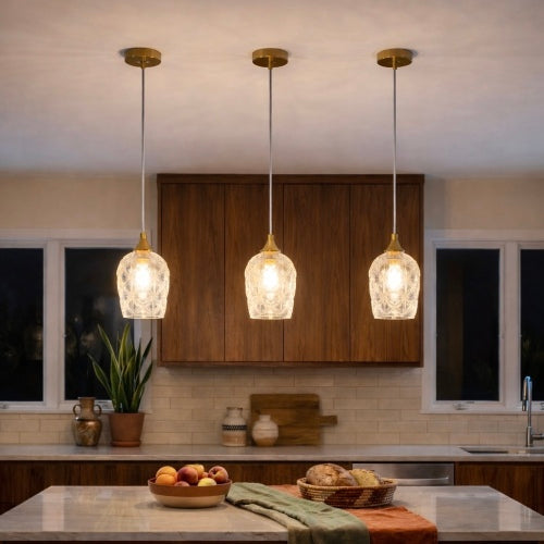Mid-Century Modern Classic Design Pendant Lamp Gold and Clear