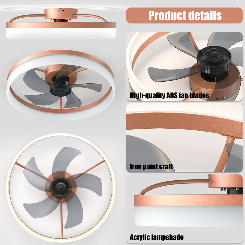 Ceiling Fans with Lights Dimmable LED Embedded installation of thin modern ceiling fans
