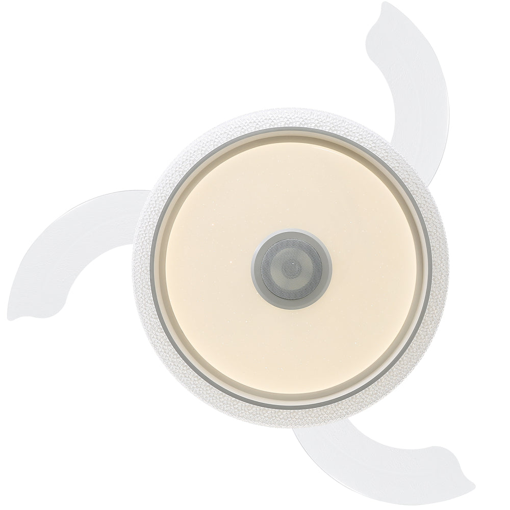 42" Modern Invisible Ceiling Fan with LED Light, RGB Bluetooth Speaker, Remote & APP Control, Reversible DC Motor