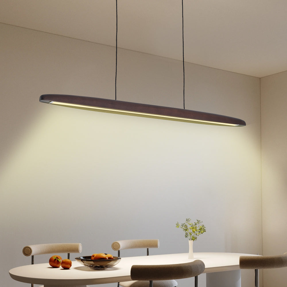 Streamline Wooden LED Pendant Light with Remote Control