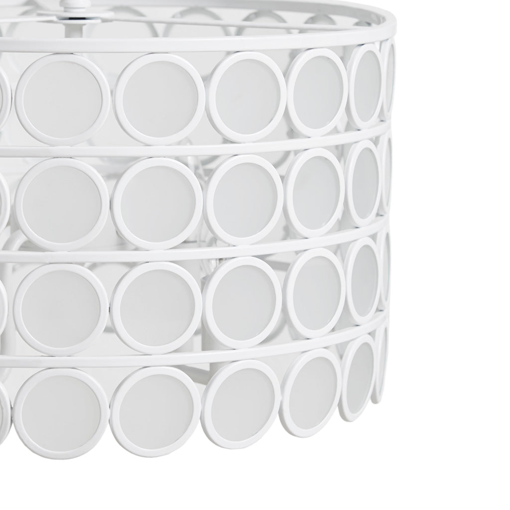 4-Light Glass Drum Shade Chandelier Mid-Century Modern White Ceiling Light for Dining Room & Kitchen