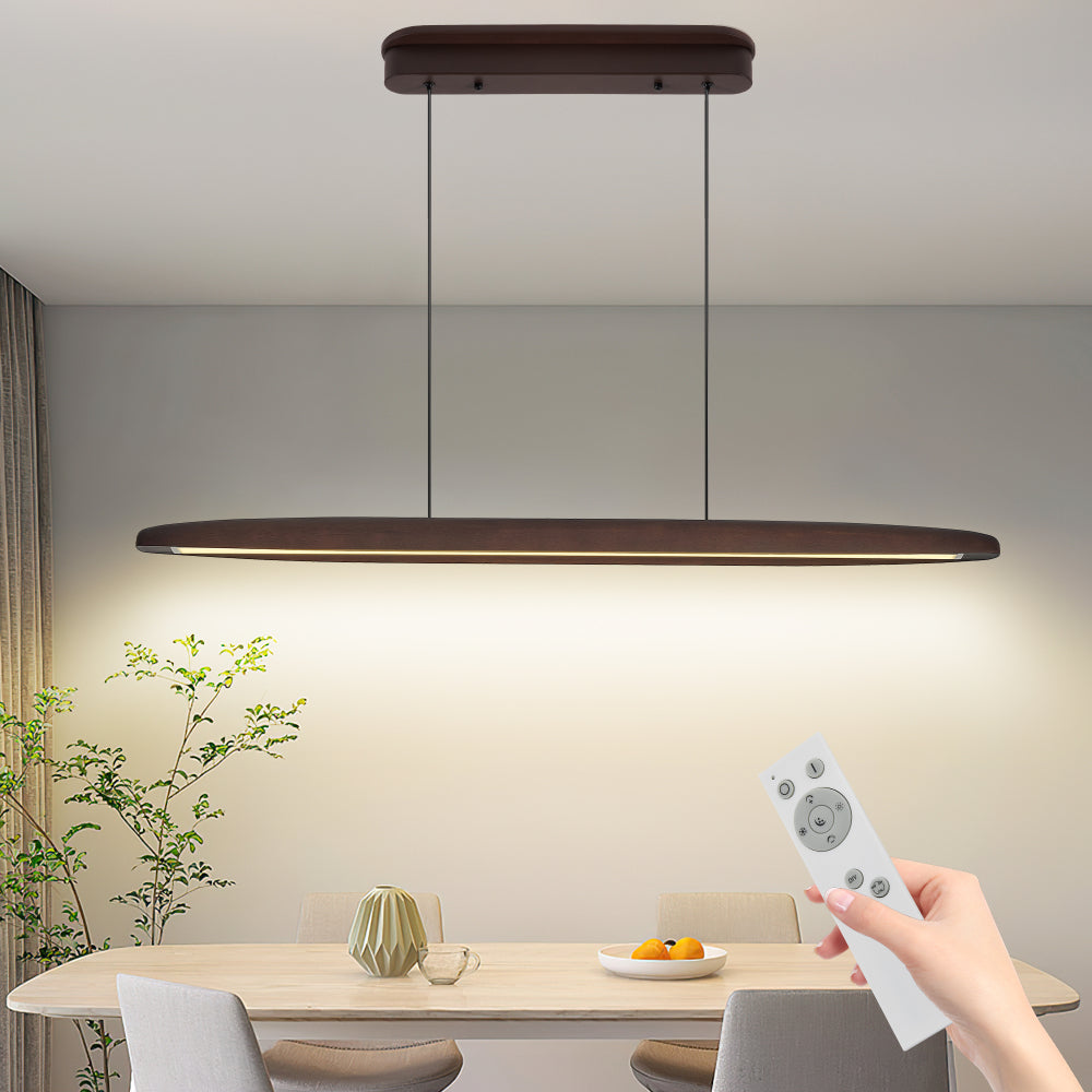 Streamline Wooden LED Pendant Light with Remote Control