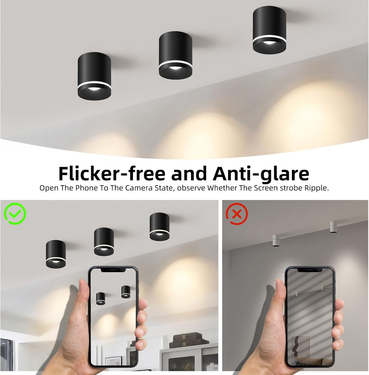 OKELI 5.9" LED Cylinder Flush Mount Ceiling Light, 20W 1800LM, 3CCT 2700K-6000K Dimmable 1-3 Pack