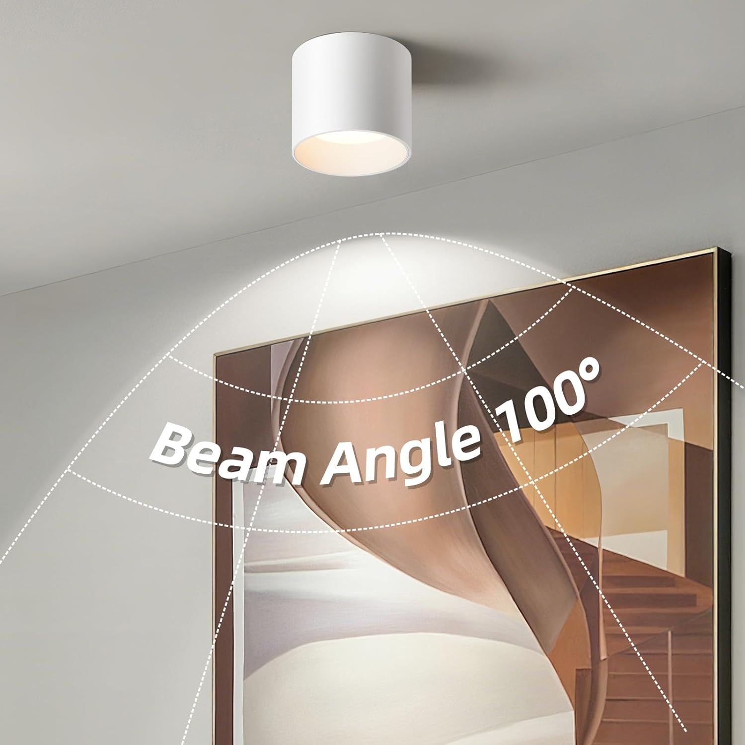 OKELI Ceiling Light Fixtures White Hallway Flush Mount 4.6" Cylinder 20W 4000K 3Pack Modern LED Dimmable