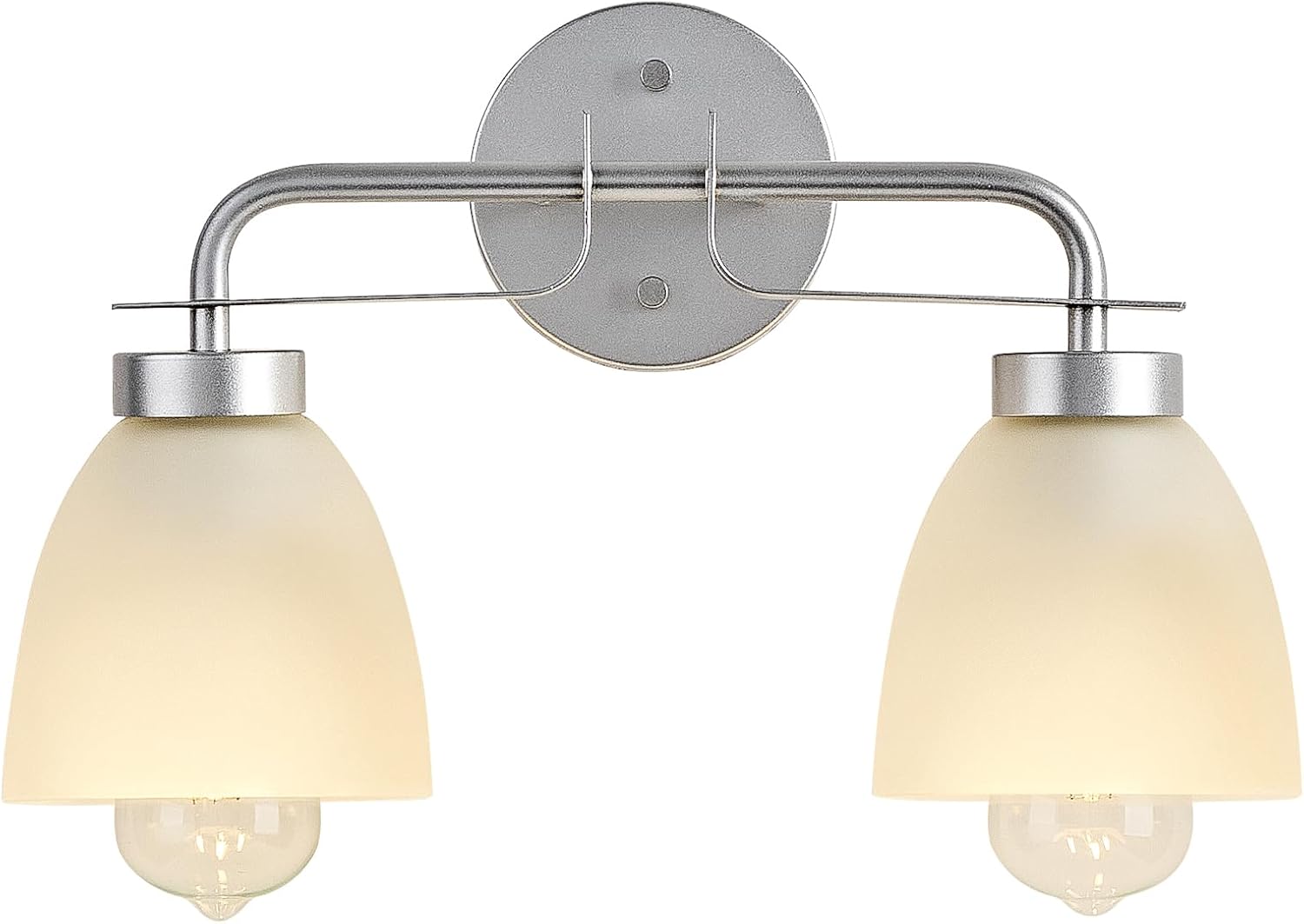 Mid-Century Modern Bathroom Vanity Light Wall Sconce with Frosted White Glass Shades E26 Base