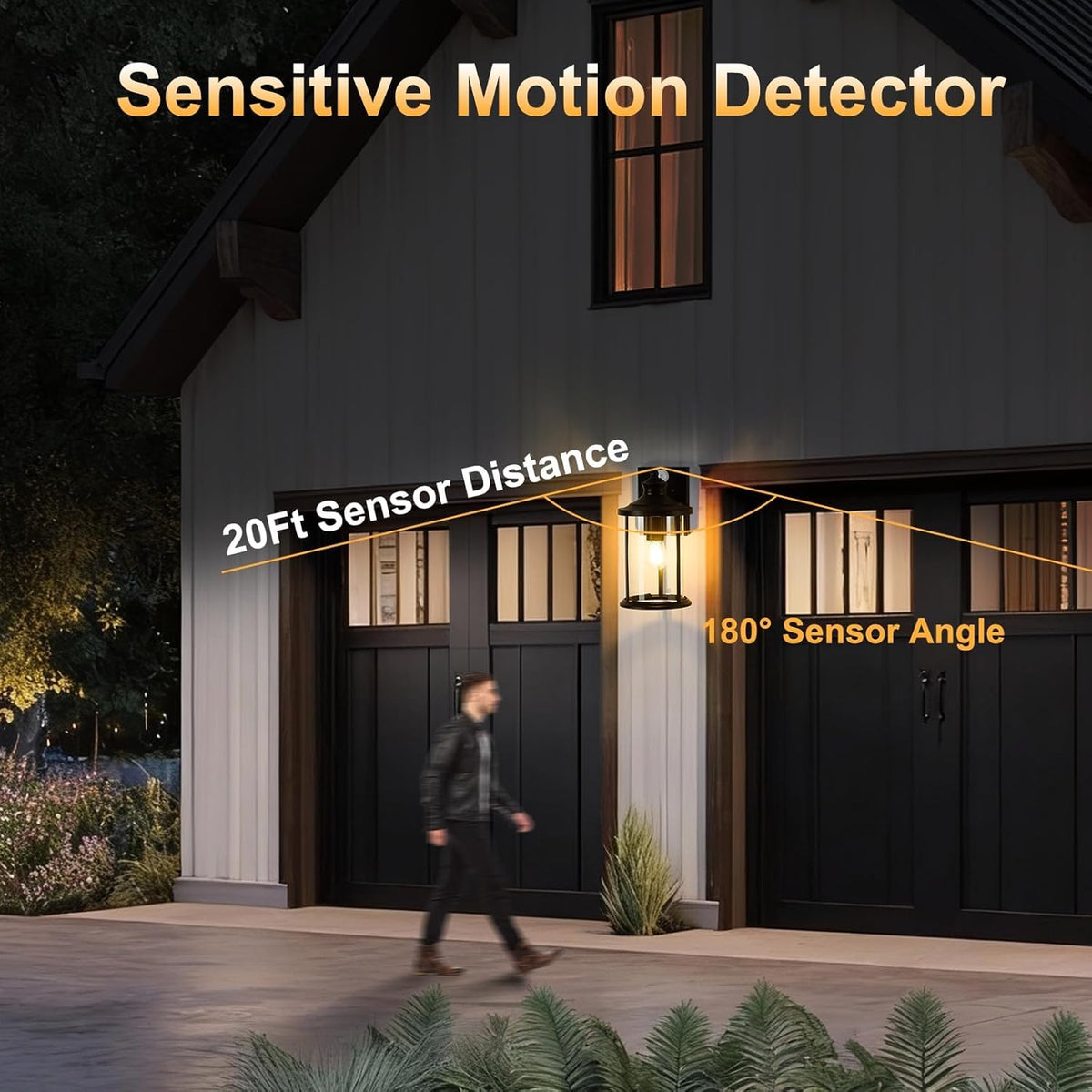 OKELI Vintage Solar Porch Light – Dusk to Dawn Motion Sensor, Replaceable Battery, Waterproof Wall Lantern