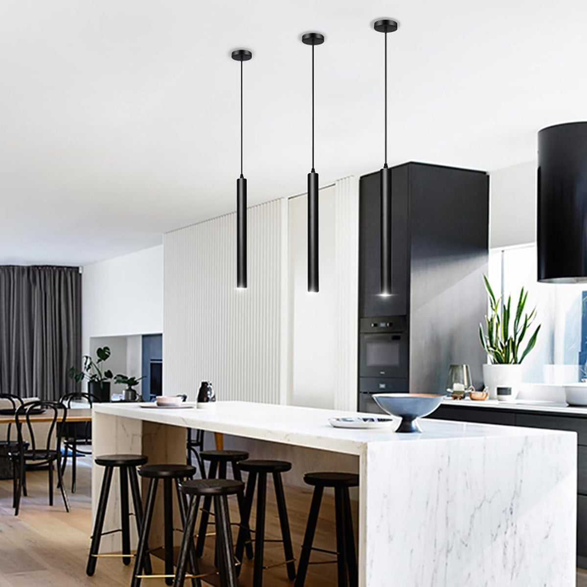 OKELI Modern LED Pendant Light, 3-CCT Dimmable Pendant Lighting, Adjustable Height 1-3 Pack