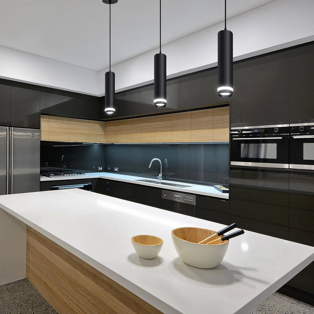 LED Fixtures 3-Color Pendant Light for Kitchen Island Dining Room Lighting 1-3-pack