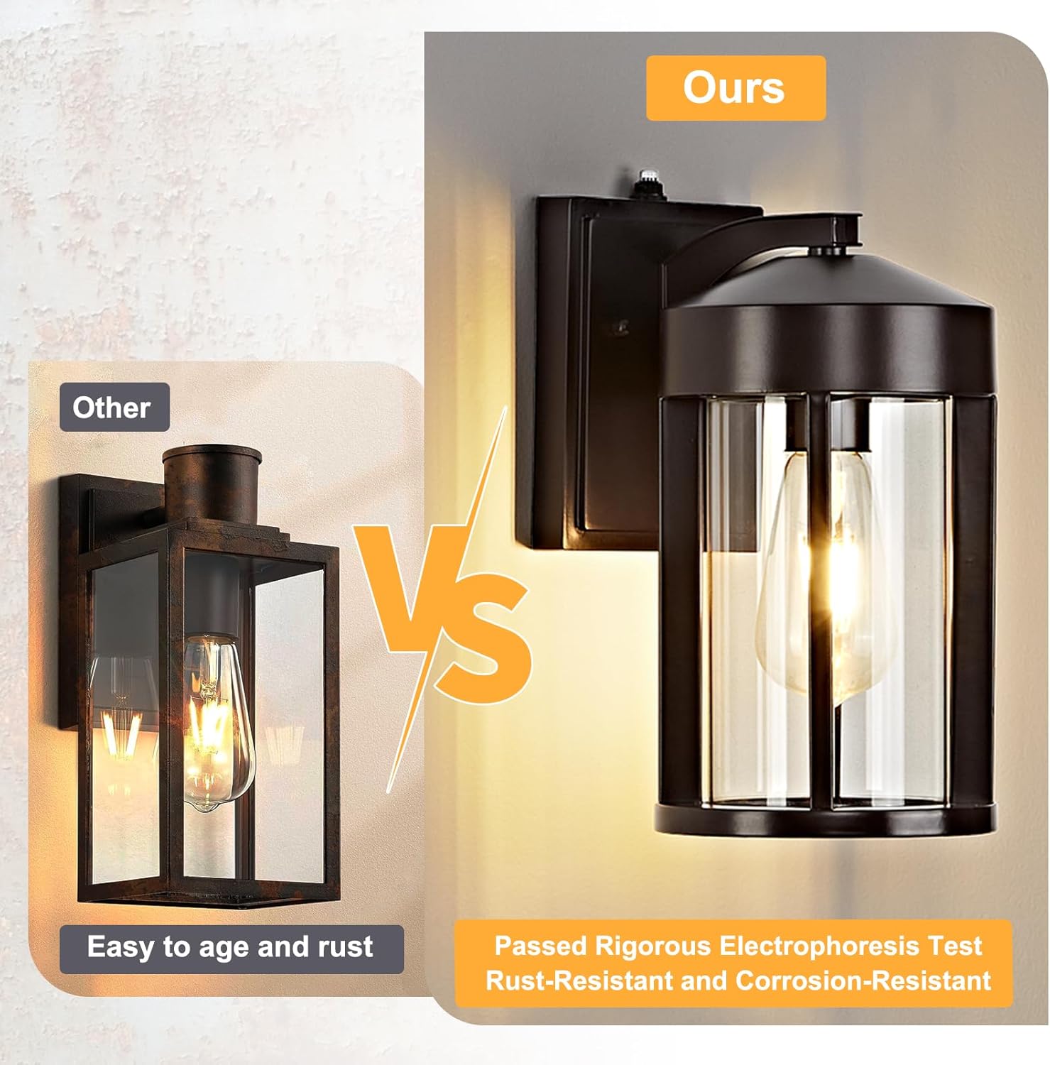 OKELI Dusk to Dawn Coffee-Bronze Outdoor Wall Lights Fixture with Photocell Sensor Waterproof Anti-Rust Porch Light