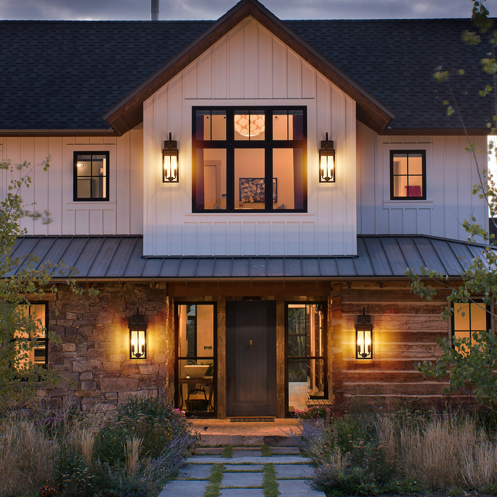 Outdoor Lighting Fixtures Dusk to Dawn Wall Sconce Front Porch Exterior Light 1-Pack