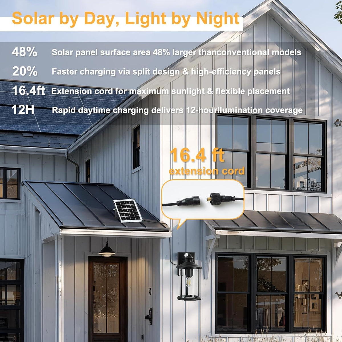 OKELI Vintage Solar Porch Light – Dusk to Dawn Motion Sensor, Replaceable Battery, Waterproof Wall Lantern