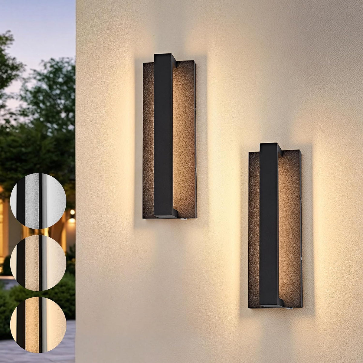 OKELI Modern Black LED Dimmable Outdoor Wall Light Minimalist Linear Design Lighting