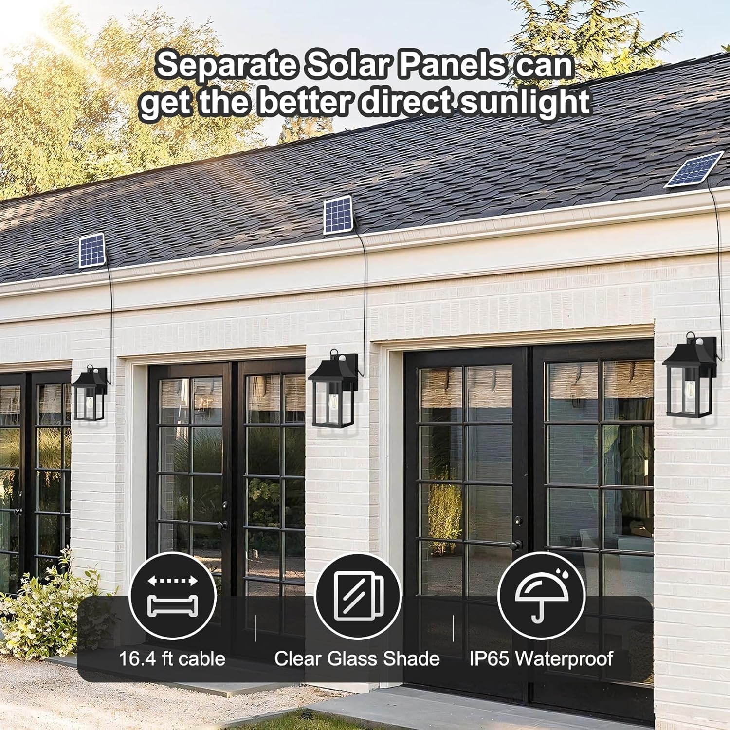 OKELI Solar Motion Sensor Porch Light – Dusk to Dawn, Replaceable Battery, Waterproof Wall Sconce