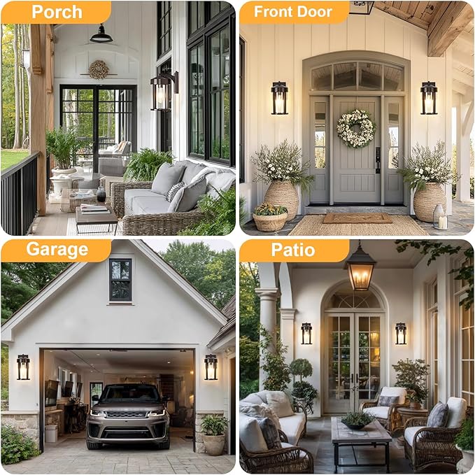 OKELI Dusk to Dawn Coffee-Bronze Outdoor Wall Lights Fixture with Photocell Sensor Waterproof Anti-Rust Porch Light