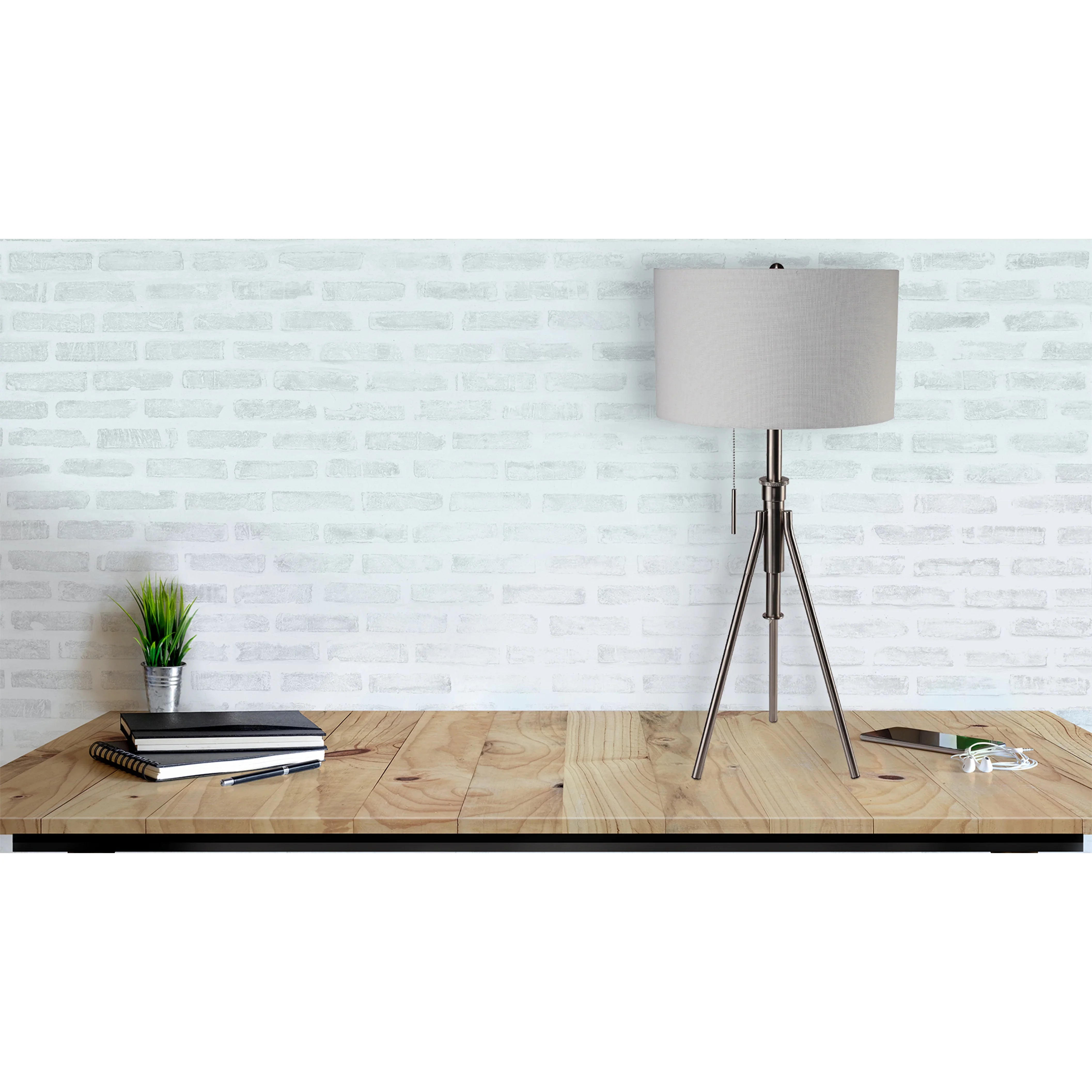 32-37"H Adjustable Tripod Table Lamp Fabric Shade Lighting - okeli lights