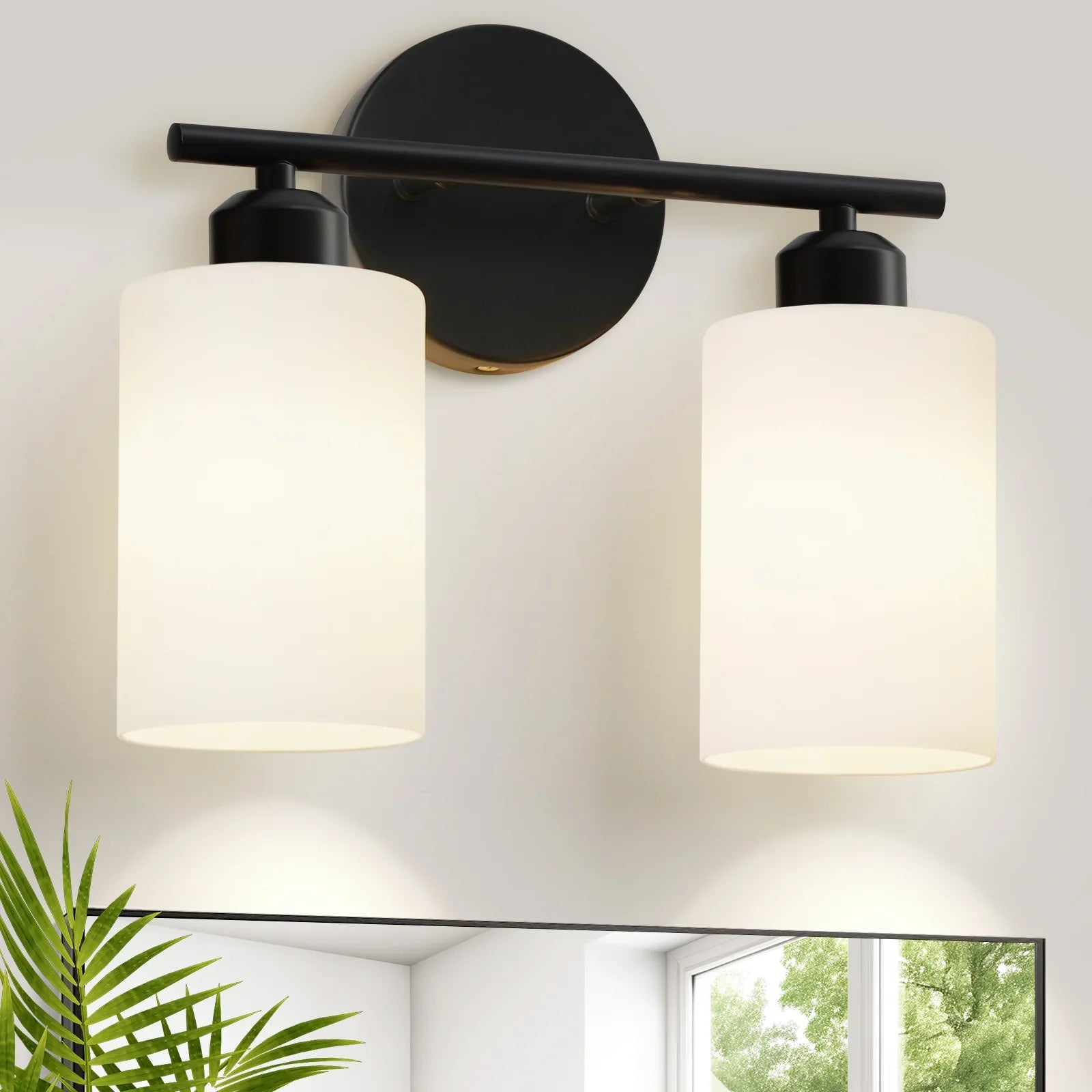Bathroom Light Fixtures Modern Vanity Lights with Frosted Glass Shades 2-Light - okeli lights