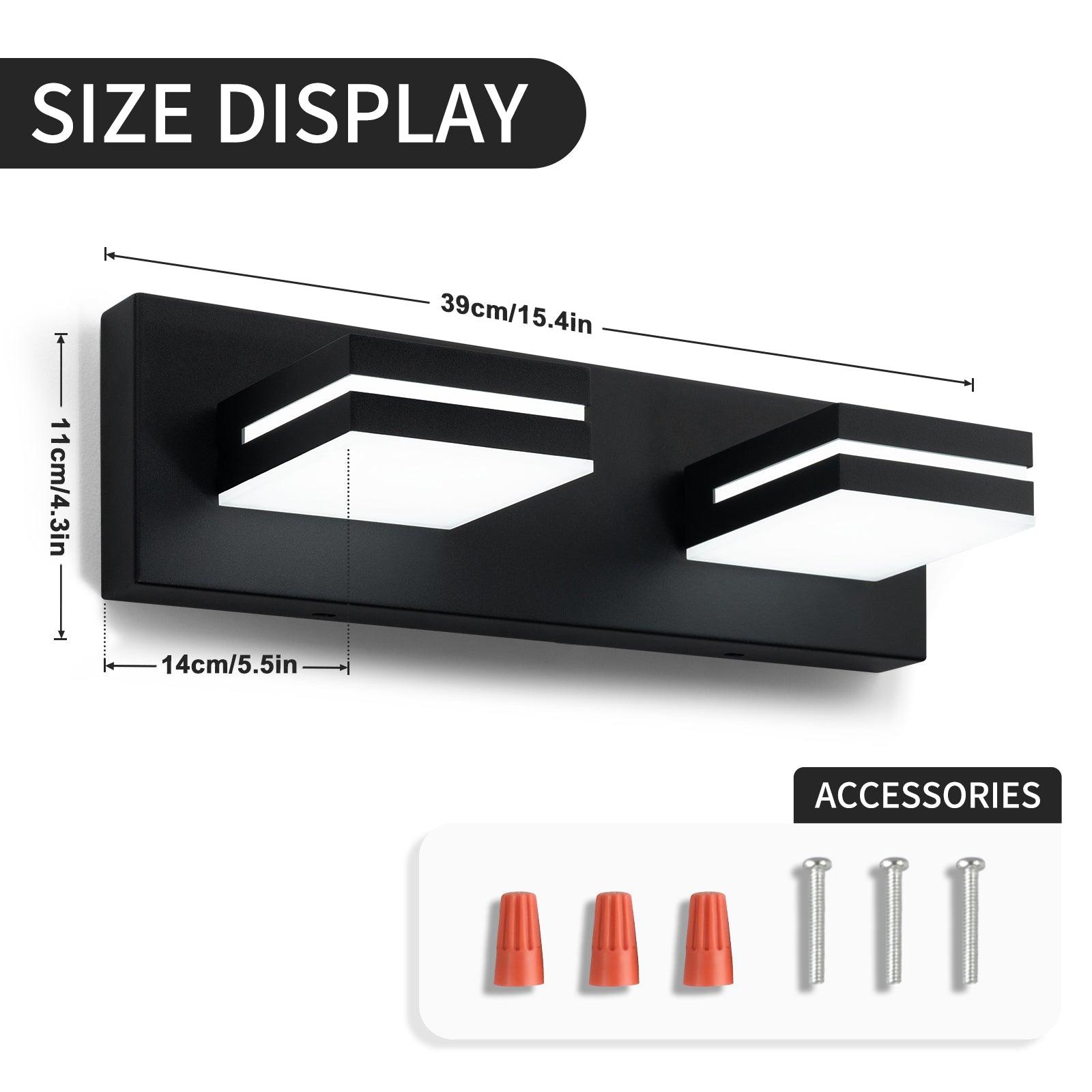 LED Modern Black Bathroom Vanity Lights Over Mirror 360° Rotatable Wall Sconce Lighting - okeli lights