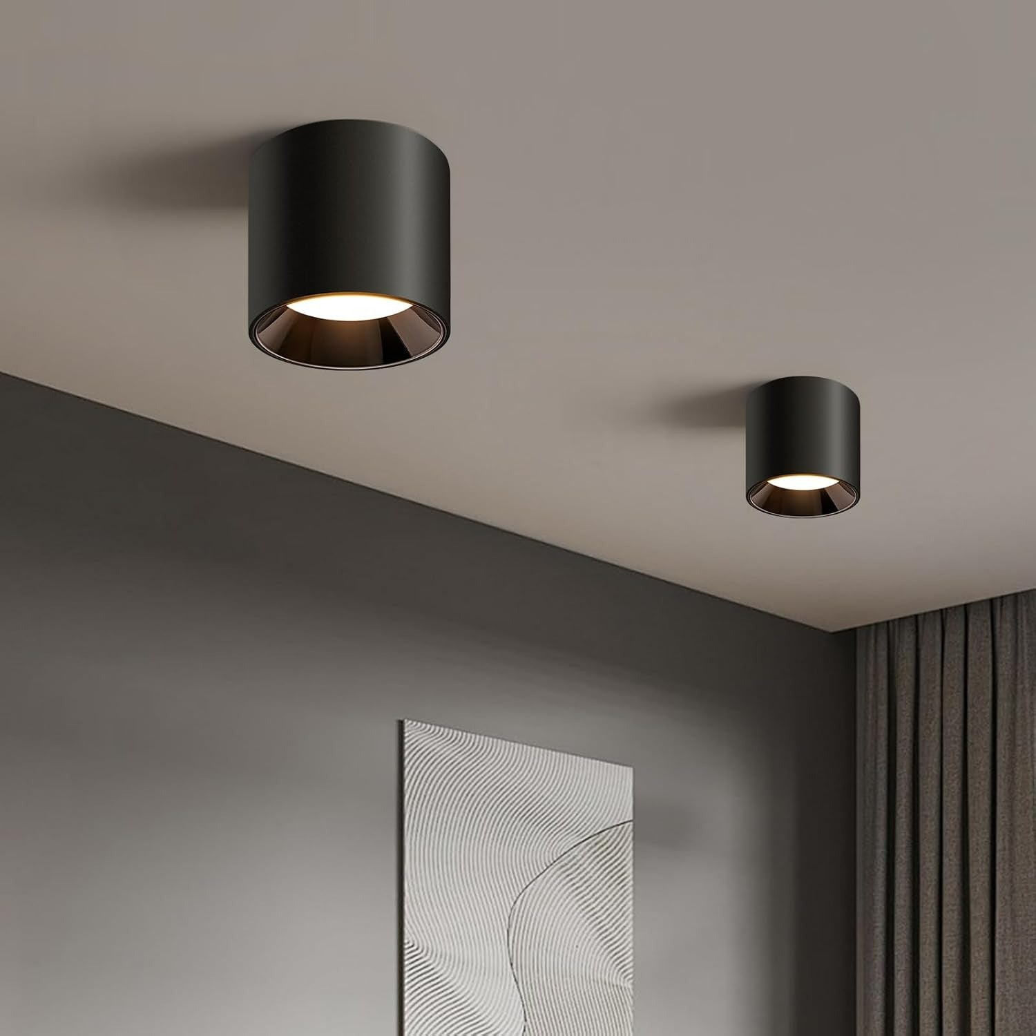 OKELI Flush Mount Matte Cylinder Down Ceiling Spotlight Modern 3CCT Dimmable LED