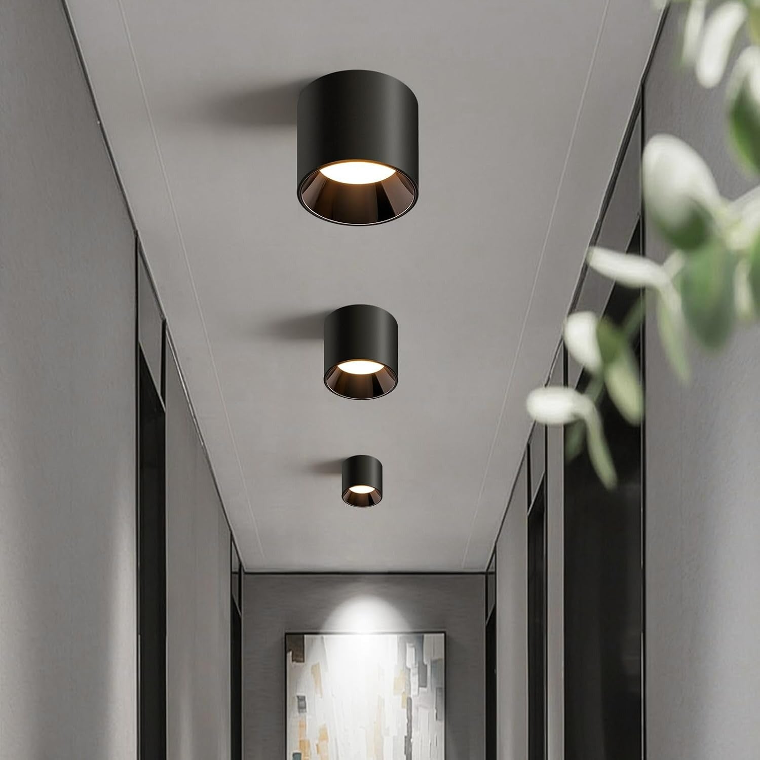 OKELI Flush Mount Matte Cylinder Down Ceiling Spotlight Modern 3CCT Dimmable LED