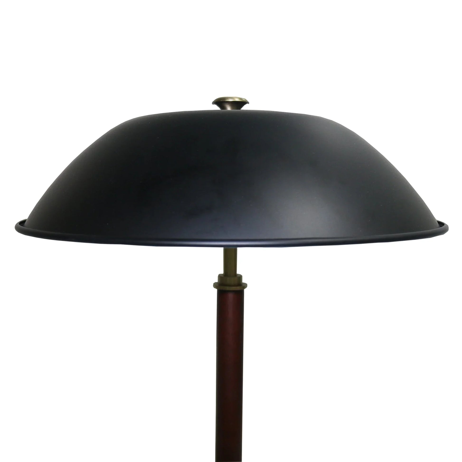 Black Umbrella Shaped Table Lamp Walnut Finish Bronze 110V - okeli lights