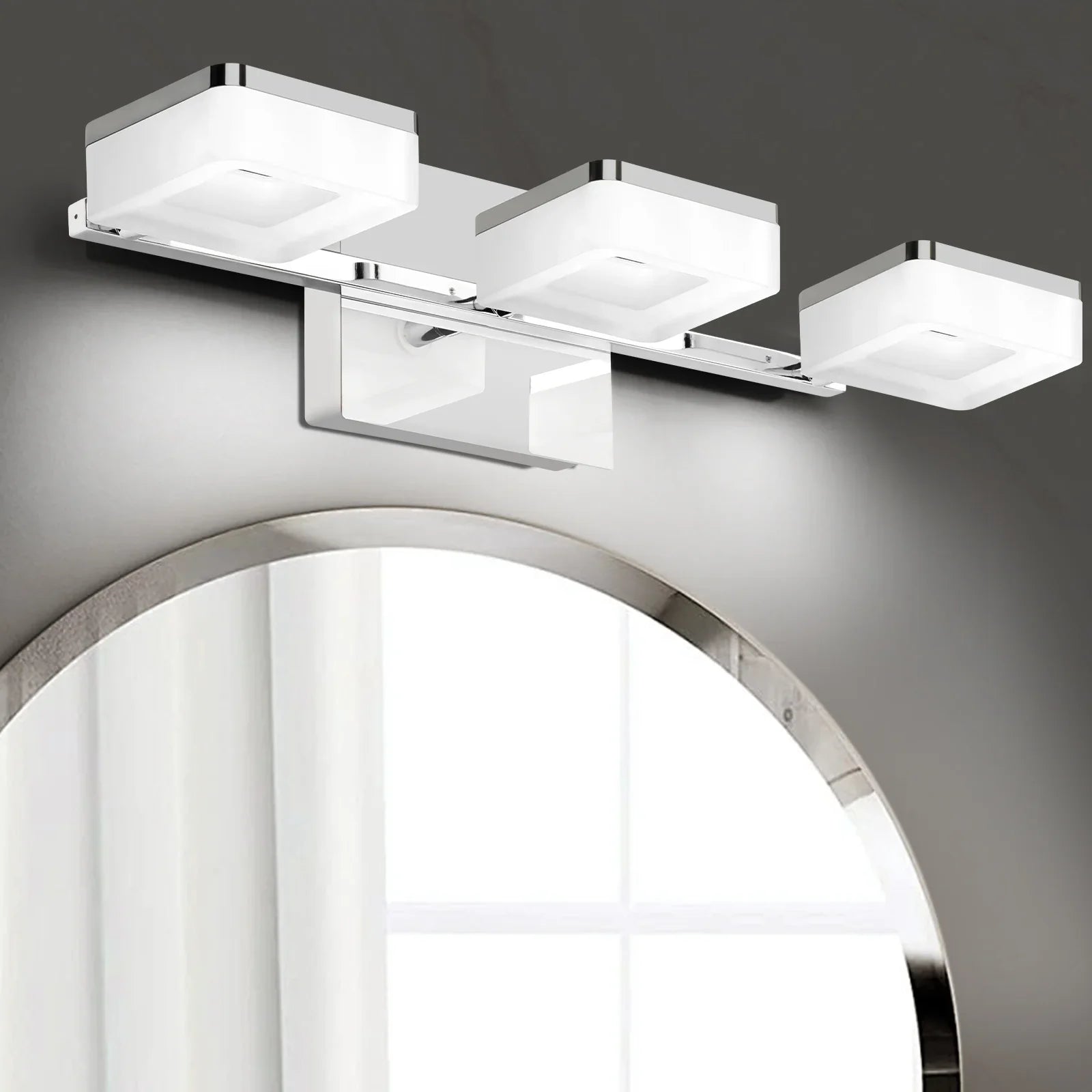 Dimmable Bathroom Vanity Light Fixtures 3-Light Chrome Bubble Crystal Modern LED - okeli lights