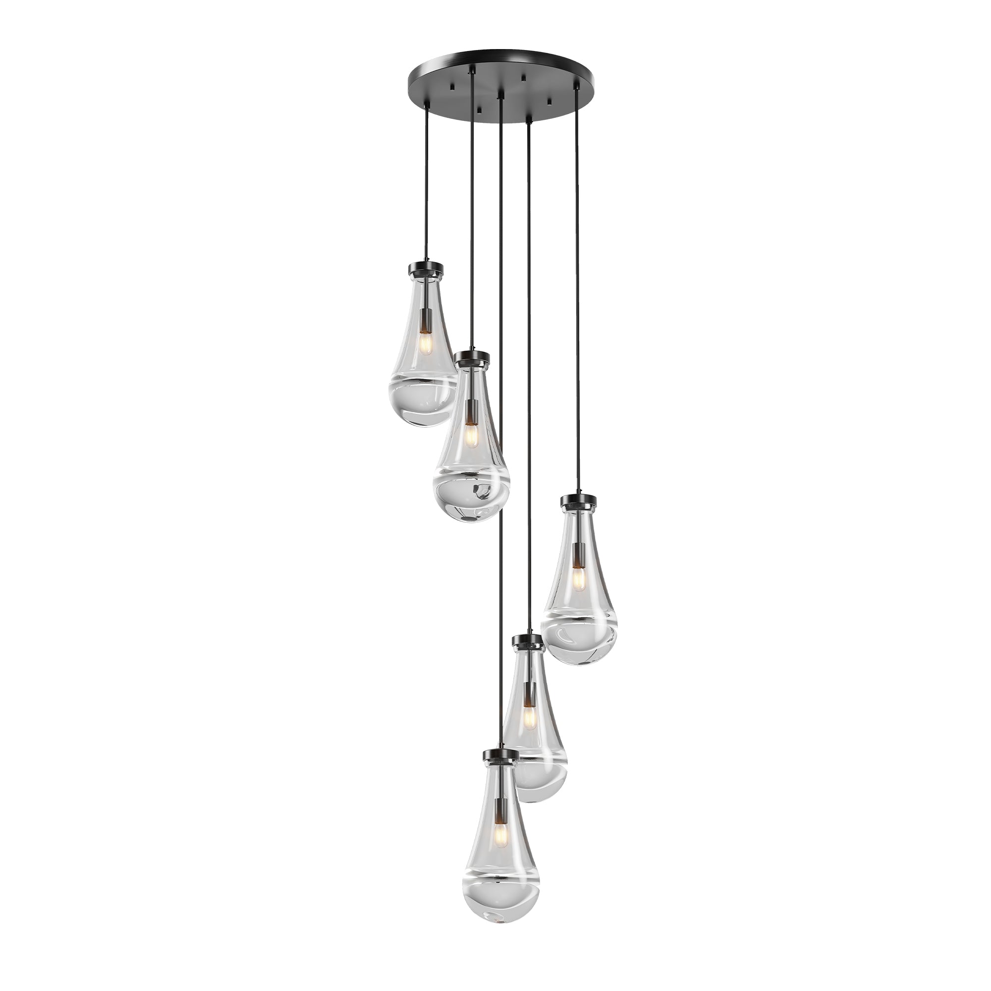 5-7-Light Cluster Large Pendant Lights High Ceiling Chandeliers Adjustable
