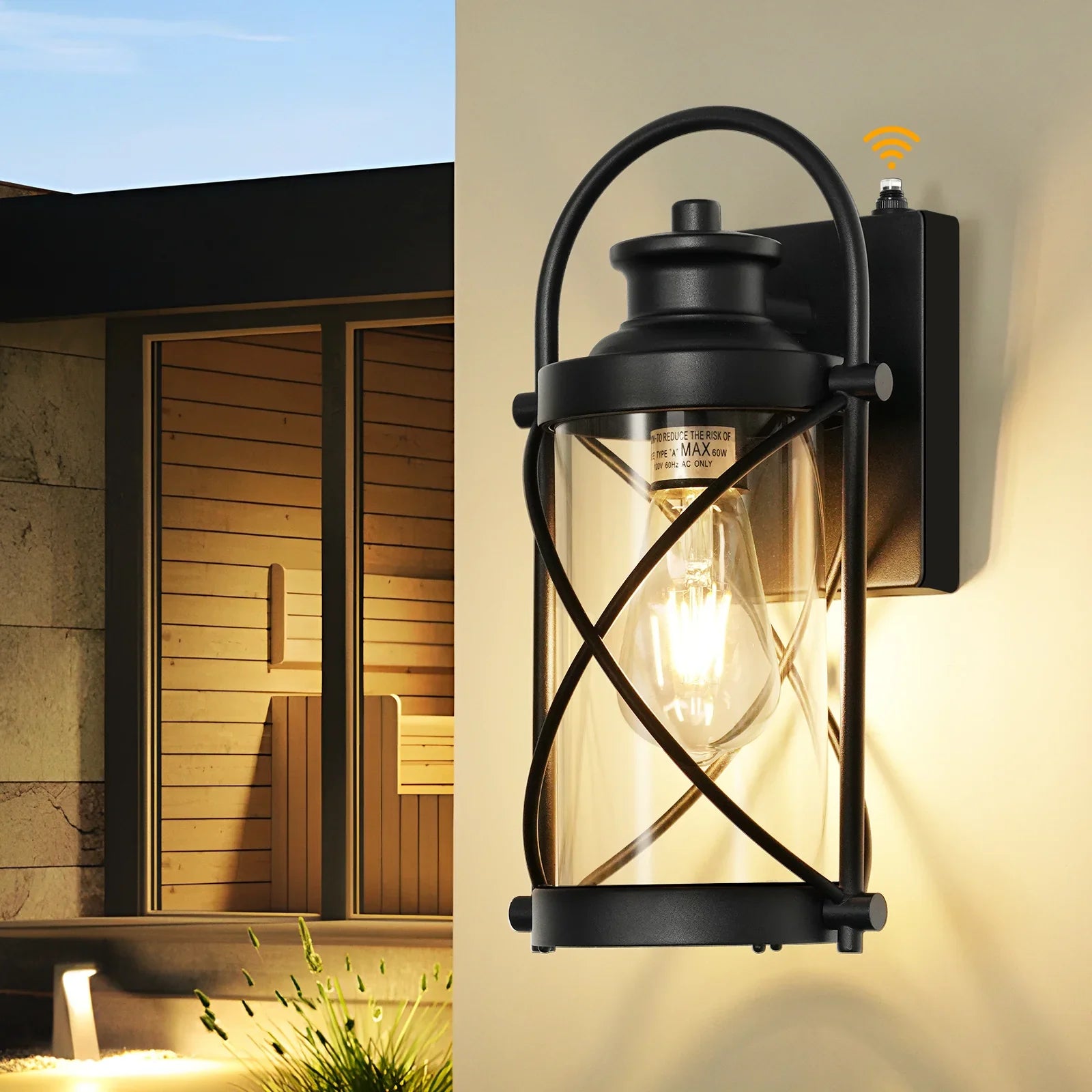 Dusk to Dawn Outdoor Waterproof Wall Lights with Glass Shades - okeli lights