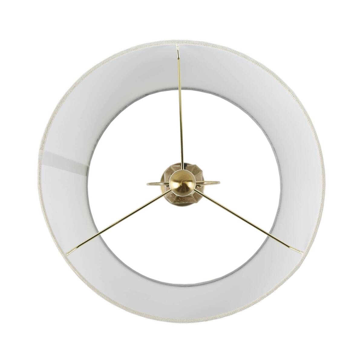 Faceted Glass Table Lamp with White Fabric Shade Modern Brown & Green Accent Lamp with Gold Base