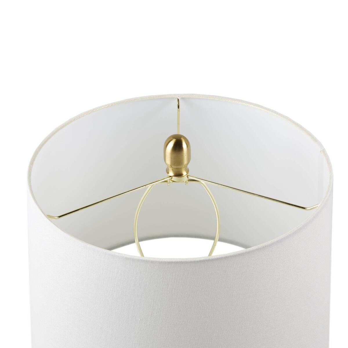 Faceted Glass Table Lamp with White Fabric Shade Modern Brown & Green Accent Lamp with Gold Base