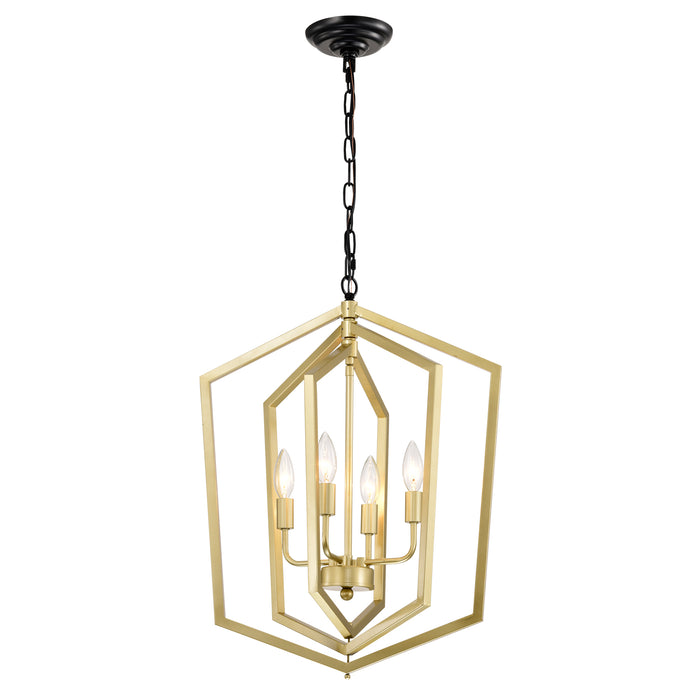4-Light Farmhouse Kitchen Chandeliers Vintage Cage Light Fixture Adjustable Height Chandeliers GOLD MATTE BLACK - okeli lights