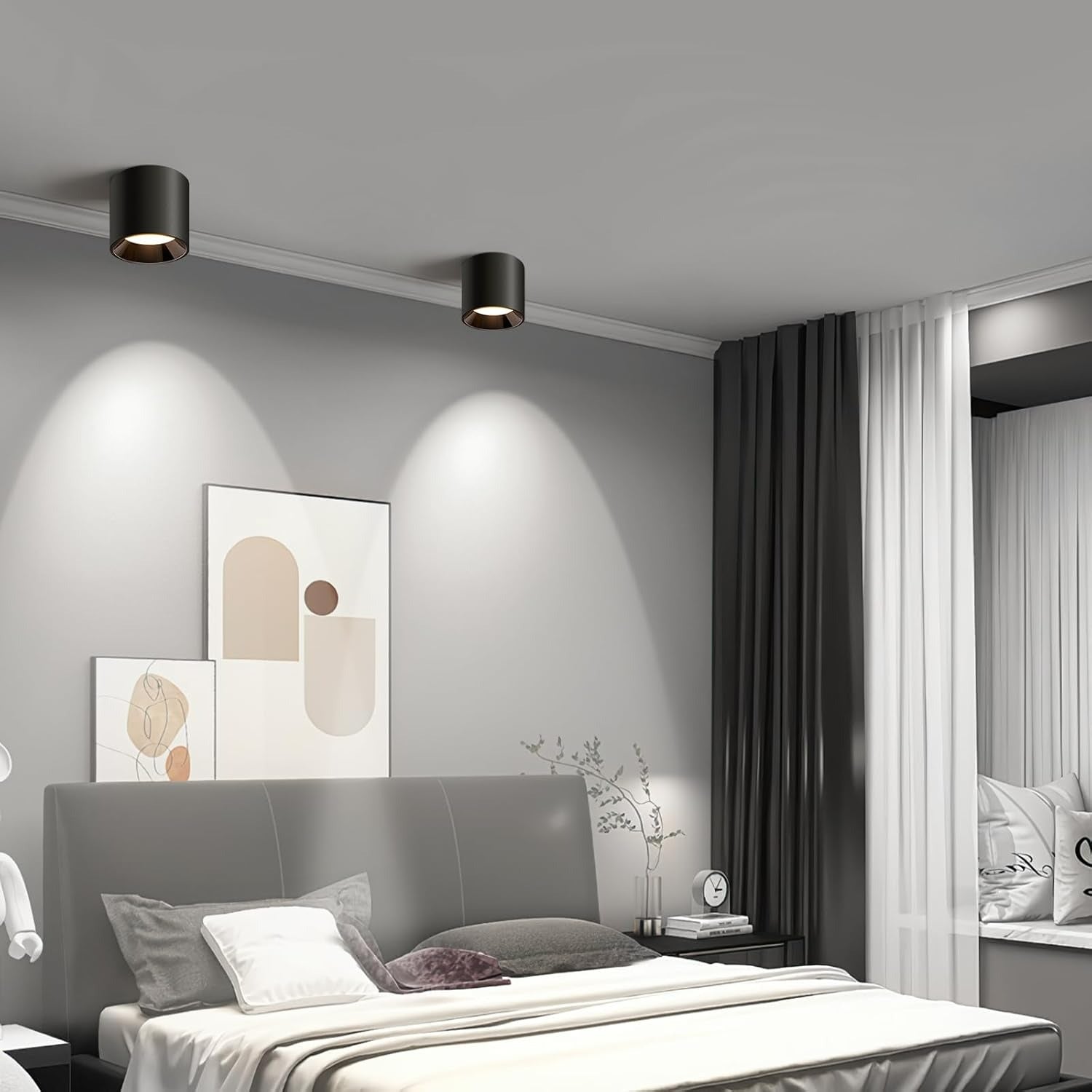 OKELI Flush Mount Matte Cylinder Down Ceiling Spotlight Modern 3CCT Dimmable LED