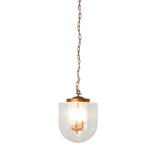 Globe Pendant Lamp Coarse Gold and Clear Glass - okeli lights