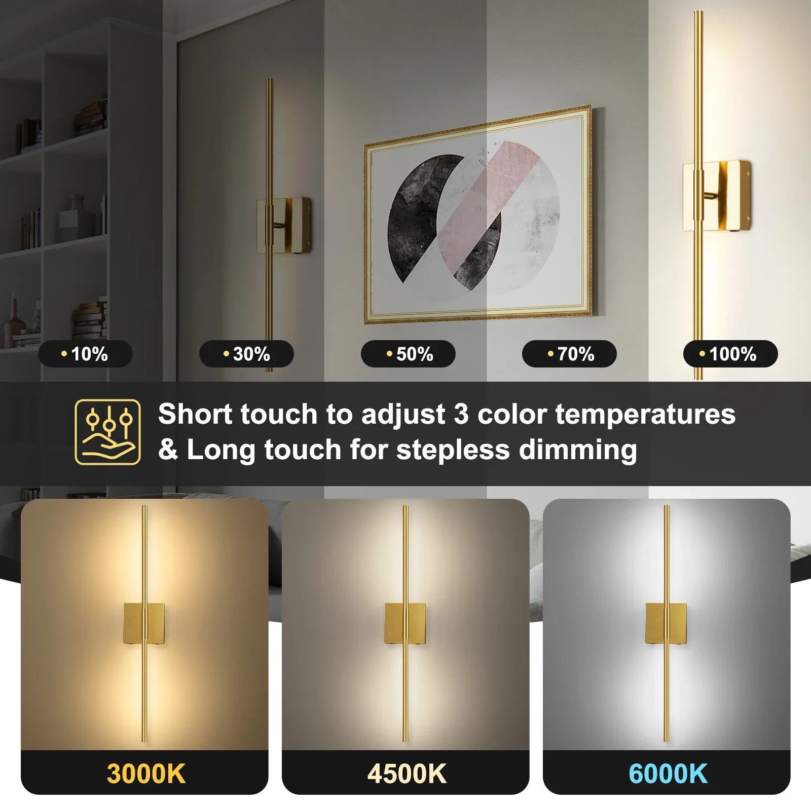LED Rechargeable Sconces 2-Pack Battery Operated with Remote Control 350°Rotate - okeli lights