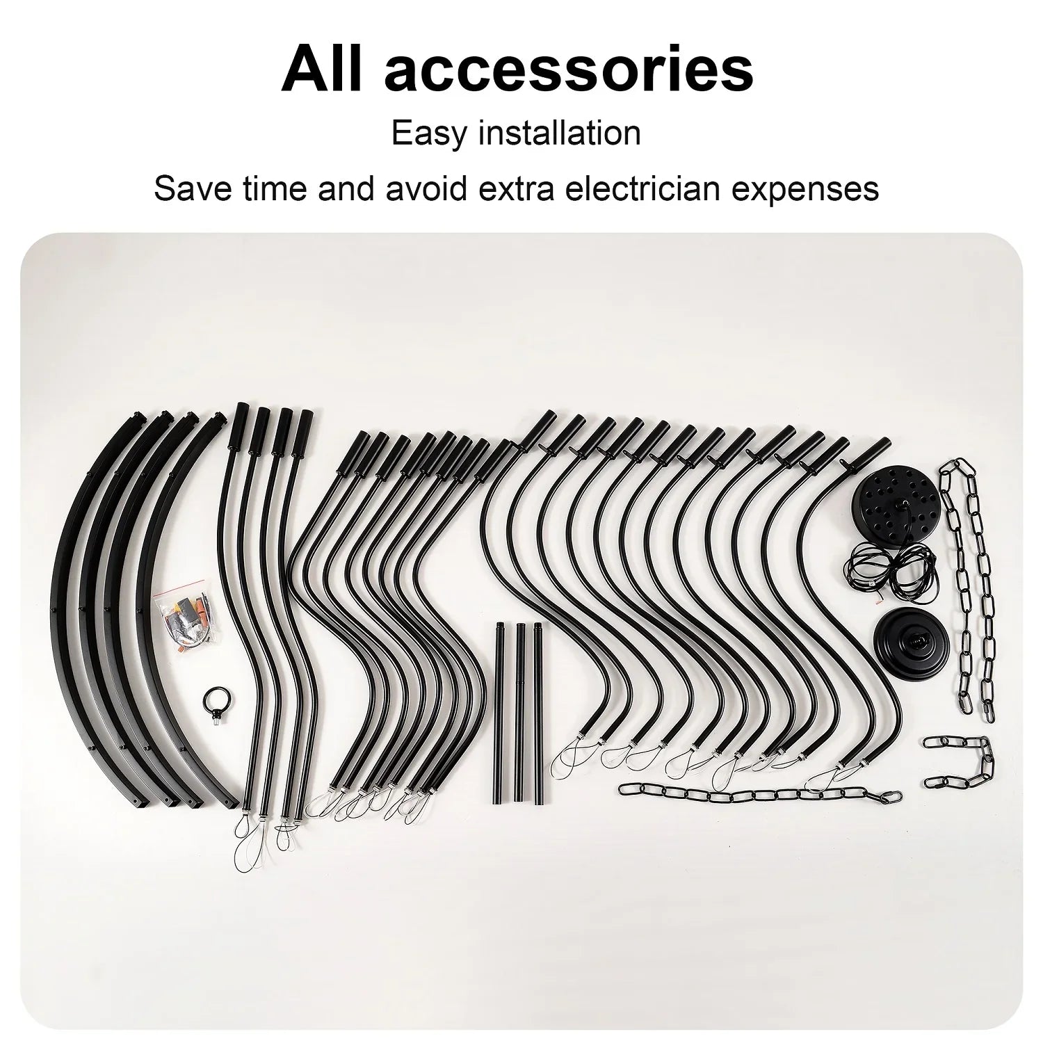 Industrial Iron Candle Chandelier 24-Light Black Modern Farmhouse Pendant Light Fixture for Dining Room - okeli lights