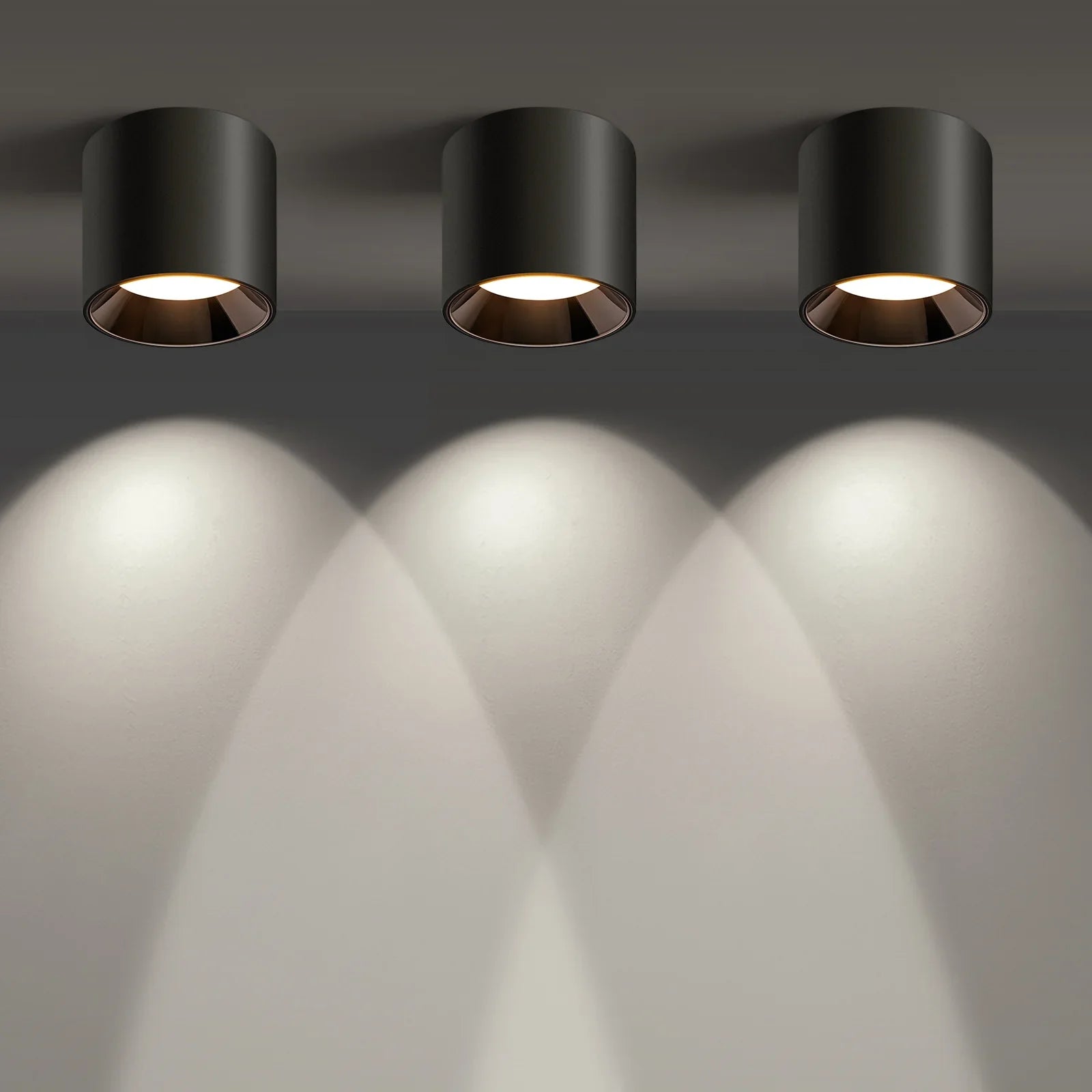 OKELI Flush Mount Modern LED Matte Black Cylinder Down Ceiling Light Fixtures 1-3-Pack - okeli lights
